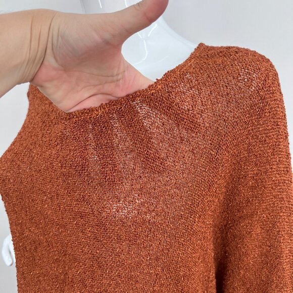 Novenka Moroccan Woven Fringe Tunic Top Eggplant Purple Rayon Cotton Linen - Picture 3 of 10